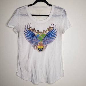 Journey| Scarab White Faded Burnout Tee